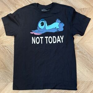 NWOT Disney Lilo and Stitch Black Tee with Blue Stitch Design